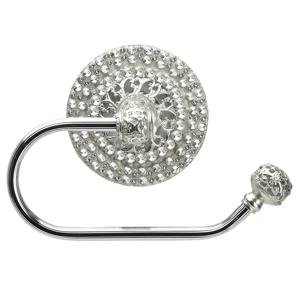 Carpe Diem Hardware - Juliane Grace Ii Swing Tissue Reeded Ring Right w/ 225 Swarovski Crystals - Platinum
