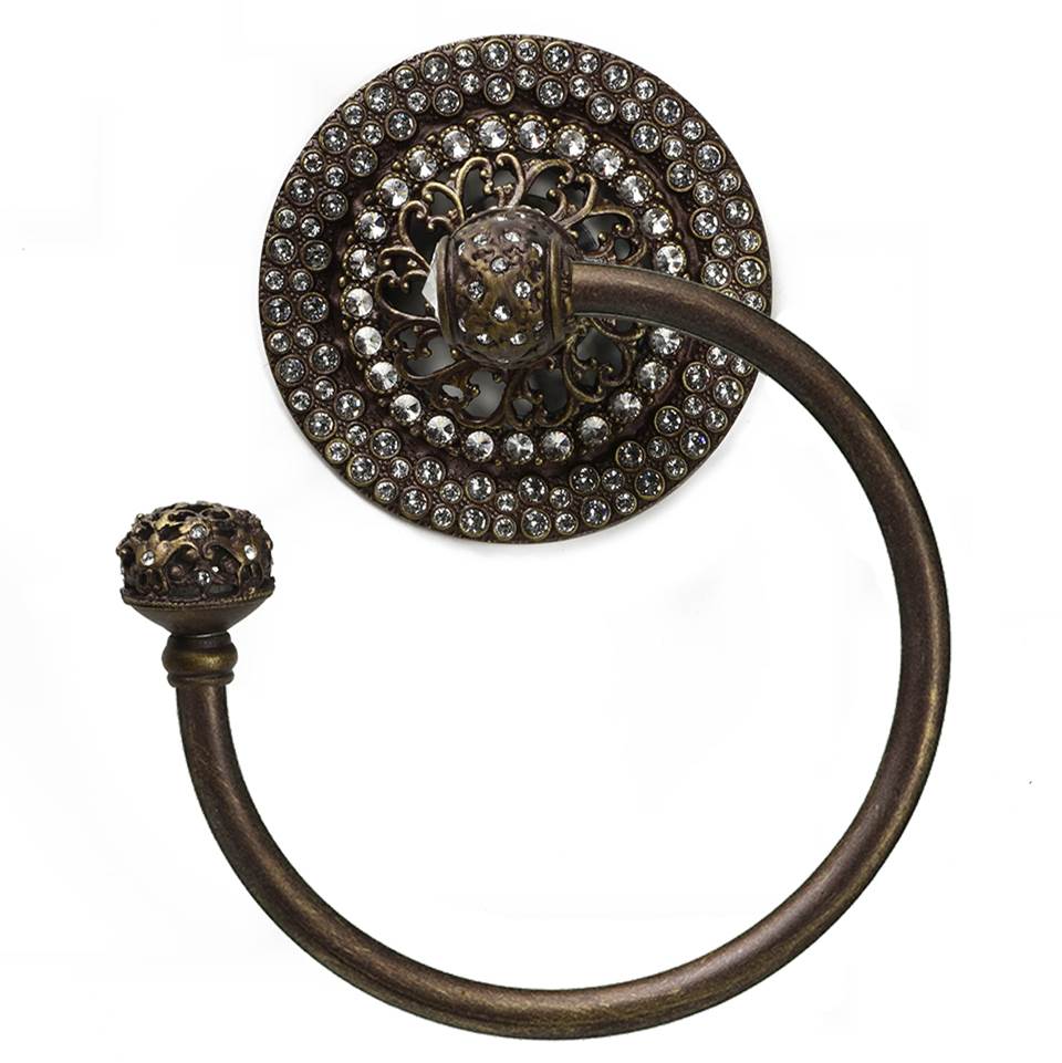 Carpe Diem Hardware - Juliane Grace Ii Swing Towel Smooth Ring Left w/ 225 Swarovski Crystals - Chalice