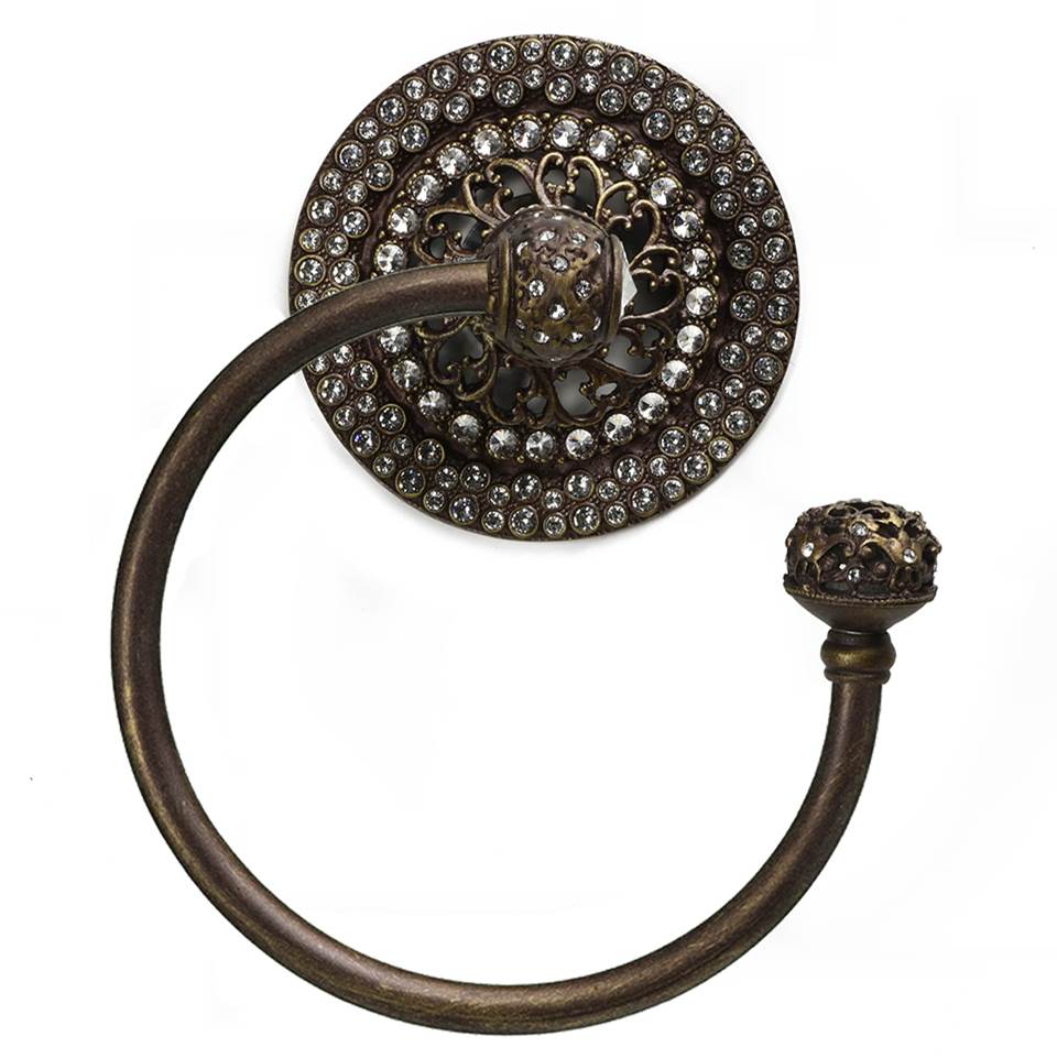 Carpe Diem Hardware - Juliane Grace Ii Swing Towel Smooth Ring Right w/ 225 Swarovski Crystals - Chalice