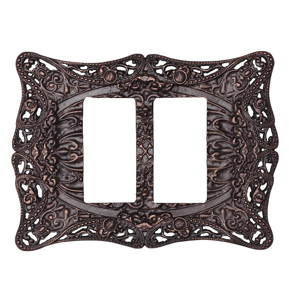 Carpe Diem Hardware - Acanthus Double Rocker/Gfi Switchplate - Soft Gold