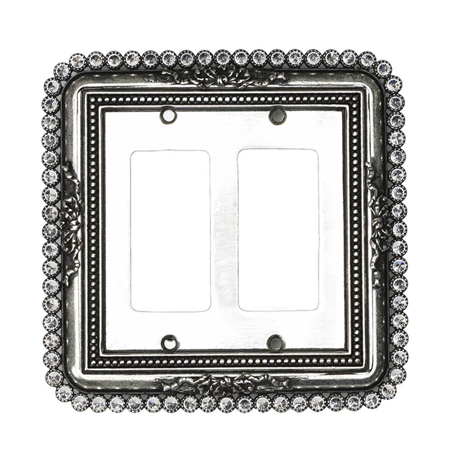 Carpe Diem Hardware - Carpe Diem 5104-9C Cache Chalice Double Rocker/Gfi Switchplate With 74 Swarovski Crystals - Chalice