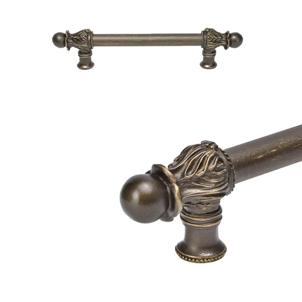 Carpe Diem Hardware - Acanthus 6'' O.C. (Approx.) With 5/8'' Smooth Center Long Pull Romanesque Style In Antique Brass. - Antique Brass