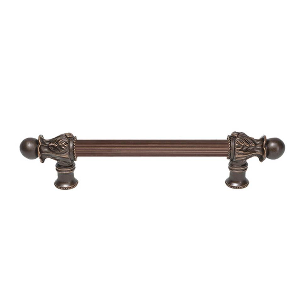 Carpe Diem Hardware - Acanthus 6'' O.C. (Approx.) With 5/8'' Reeded Center Long Pull Romanesque Style - Oil Rubbed Bronze