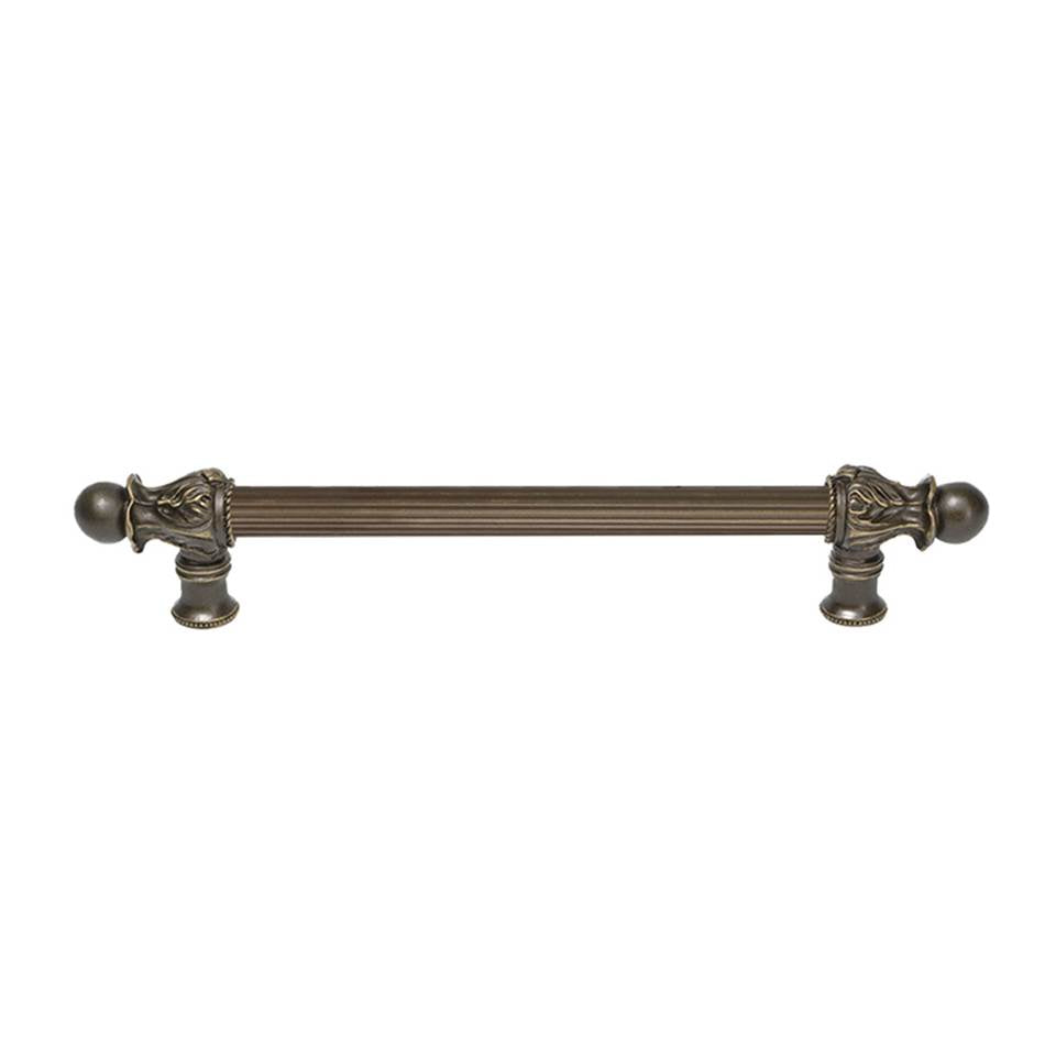 Carpe Diem Hardware - Acanthus 9'' O.C. (Approx.) With 5/8'' Reeded Center Long Pull Romanesque Style In Antique Brass. - Antique Brass