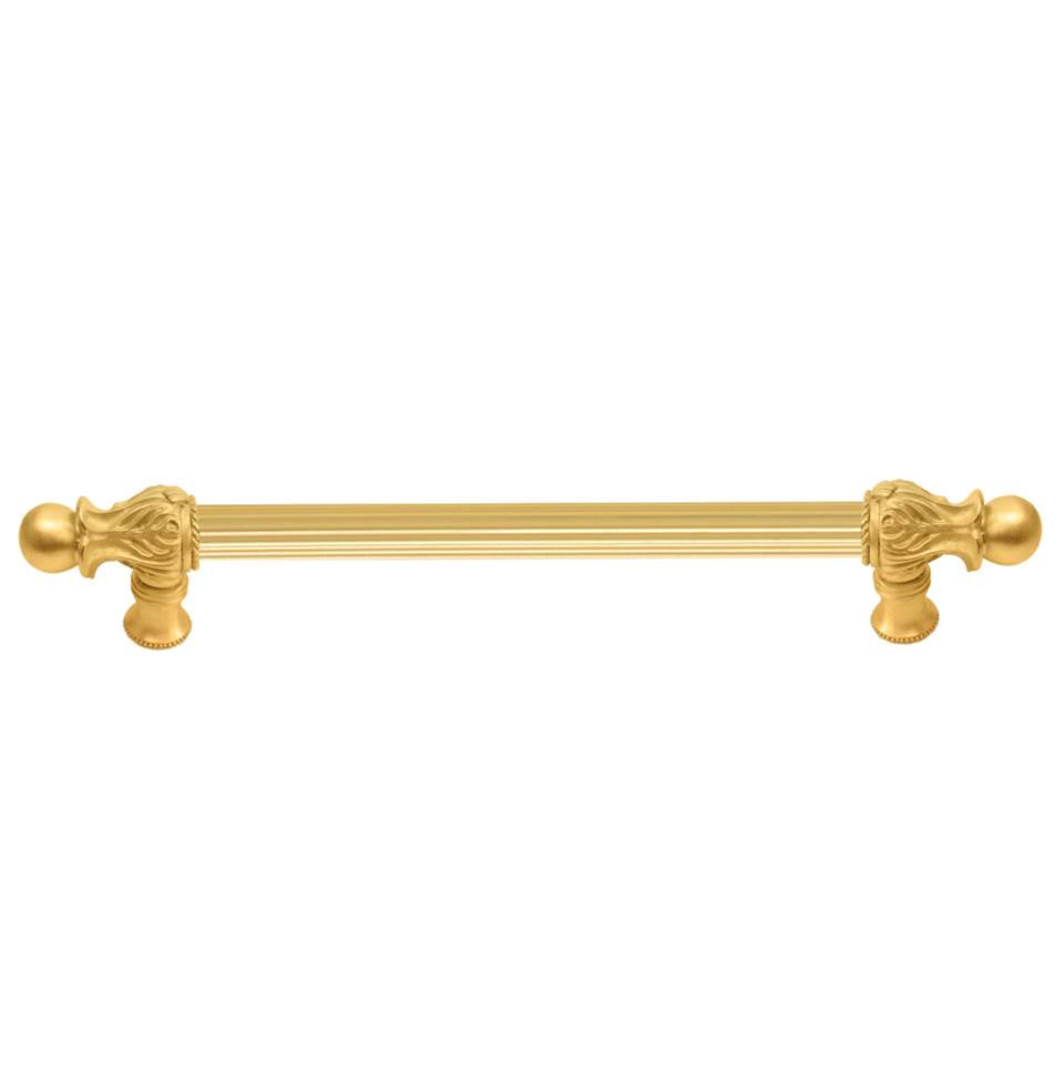 Carpe Diem Hardware - Acanthus 9'' O.C. (Approx.) With 5/8'' Reeded Center Long Pull Romanesque Style In Gilded Mercury. - Gilded Mercury