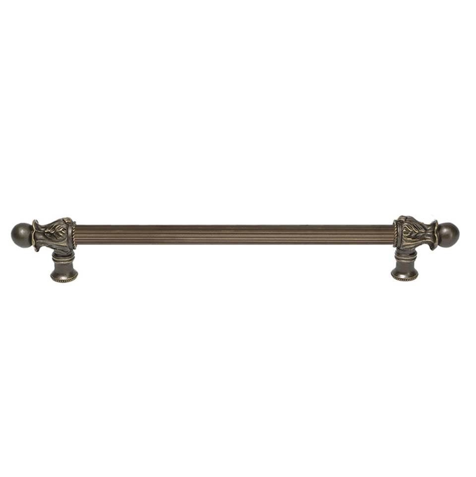Carpe Diem Hardware - Acanthus 12'' O.C. (Approx.) With 5/8'' Reeded Center Long Pull Romanesque Style In Antique Brass. - Antique Brass