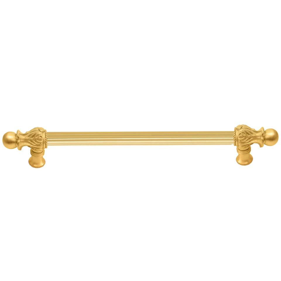 Carpe Diem Hardware - Acanthus 22'' O.C. (Approx.) With 5/8'' Reeded Center Long Pull Romanesque Style In Gilded Mercury. - Gilded Mercury