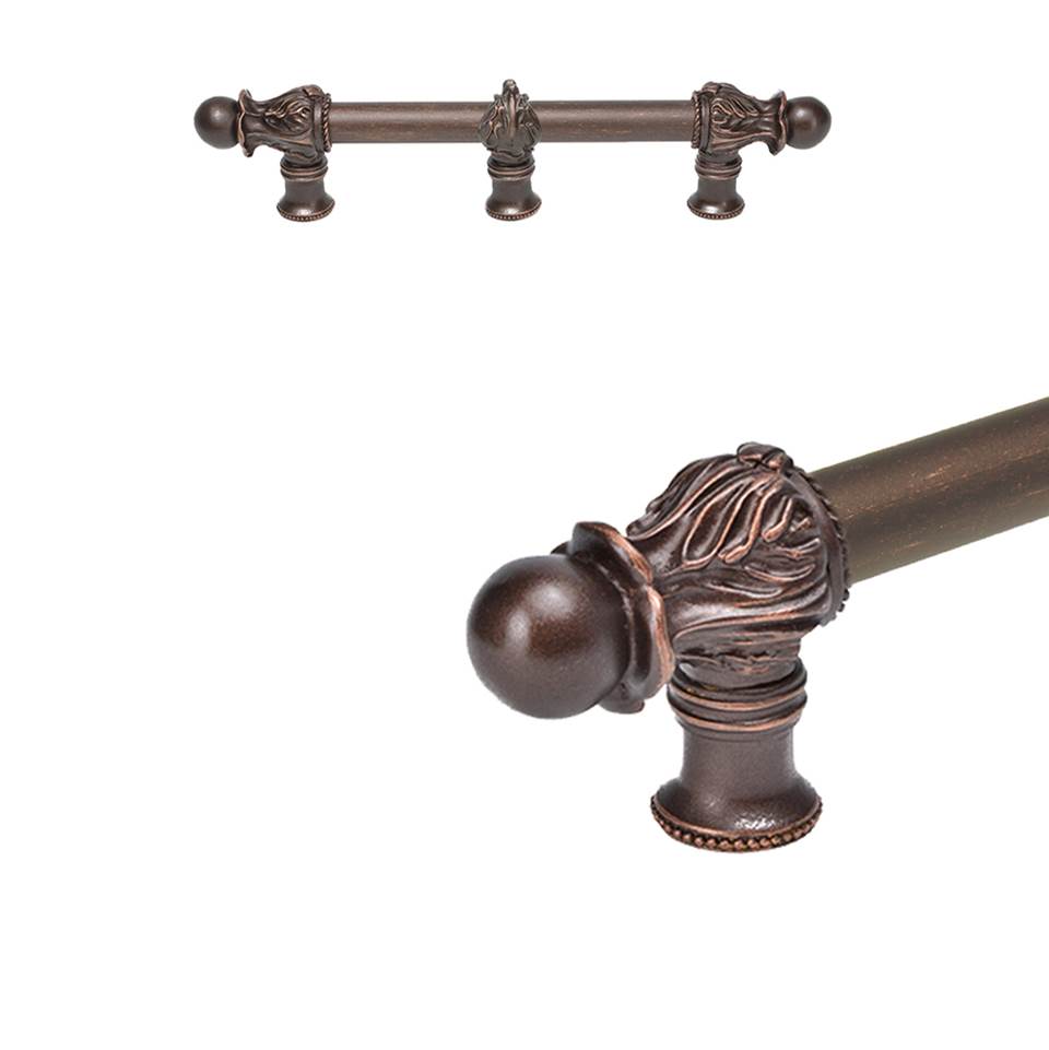 Carpe Diem Hardware - Acanthus 6'' O.C. (Approx.) With 5/8'' Smooth Center Long Pull Romanesque Style With Center Brace - Oil Rubbed Bronze
