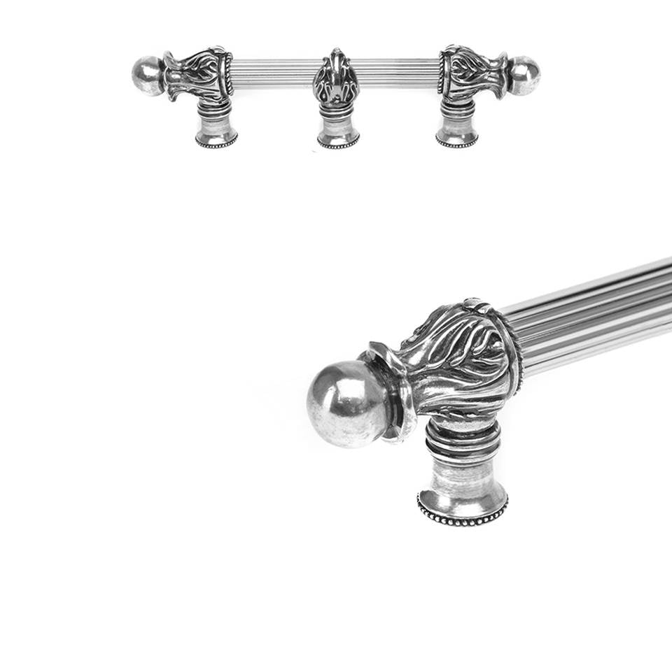 Carpe Diem Hardware - Acanthus 6'' O.C. (Approx.) With 5/8'' Reeded Center and Center Brace Long Pull Romanesque Style In Chalice. - Chalice