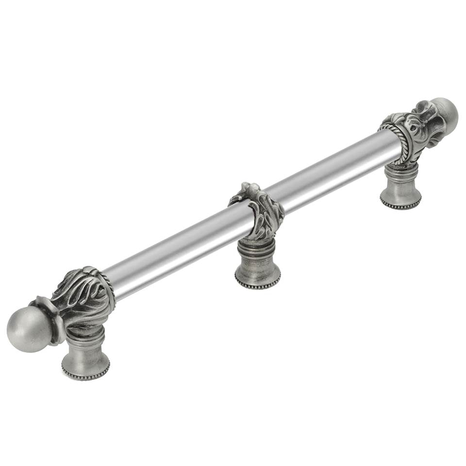 Carpe Diem Hardware - Acanthus 9'' O.C. (Approx.) With 5/8'' Smooth Center Long Pull Romanesque Style With Center Brace - Satin
