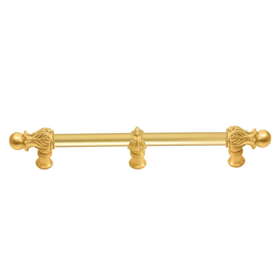 Carpe Diem Hardware - Acanthus 9'' O.C. (Approx.) With 5/8'' Smooth Center and Center Brace Long Pull Romanesque Style In Gilded Mercury. - Gilded Mercury