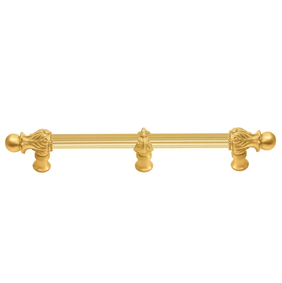 Carpe Diem Hardware - Acanthus 9'' O.C. (Approx.) With 5/8'' Reeded Center and Center Brace Long Pull Romanesque Style In Gilded Mercury. - Gilded Mercury