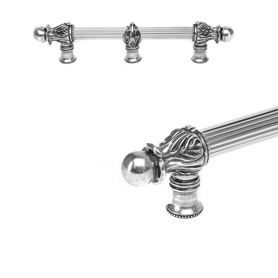 Carpe Diem Hardware - Acanthus 9'' O.C. (Approx.) With 5/8'' Reeded Center and Center Brace Long Pull Romanesque Style In Chalice. - Chalice