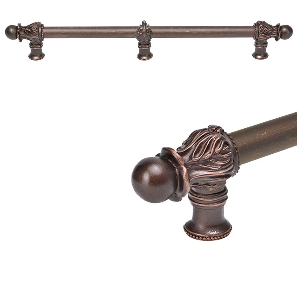 Carpe Diem Hardware - Acanthus 18'' O.C. (Approx.) With 5/8'' Smooth Center Long Pull Romanesque Style With Center Brace - Oil Rubbed Bronze