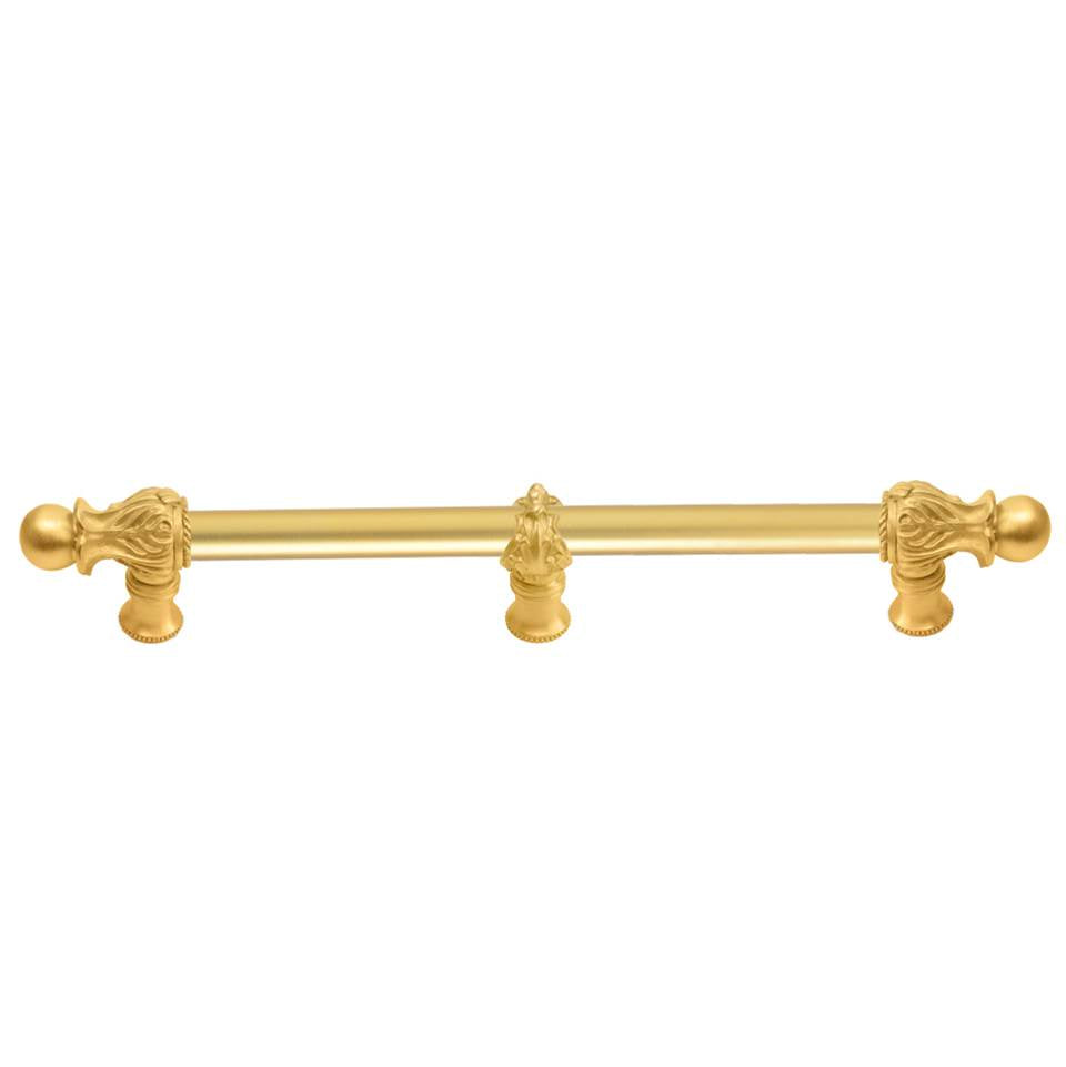 Carpe Diem Hardware - Acanthus 18'' O.C. (Approx.) With 5/8'' Smooth Center and Center Brace Long Pull Romanesque Style In Gilded Mercury. - Gilded Mercury