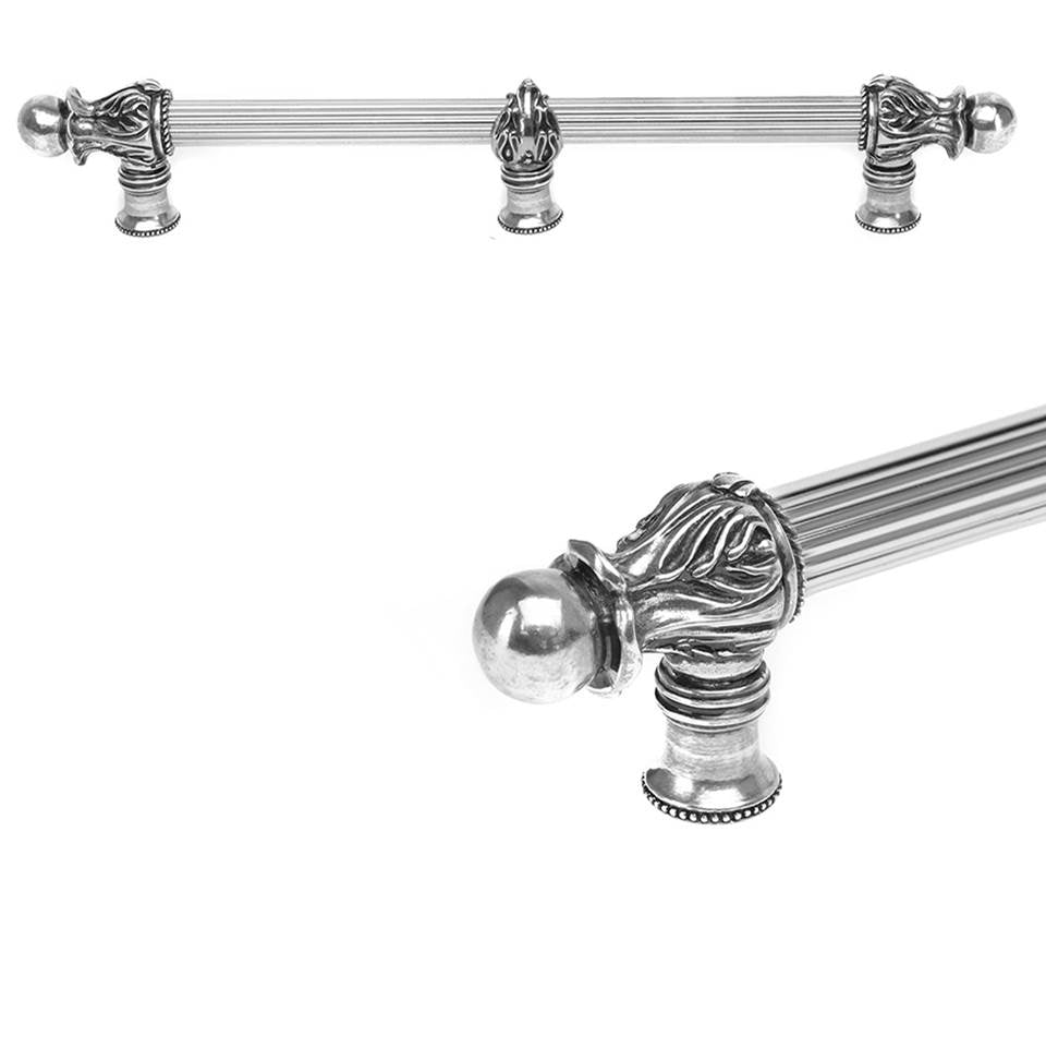 Carpe Diem Hardware - Acanthus 18'' O.C. (Approx.) With 5/8'' Reeded Center and Center Brace Long Pull Romanesque Style In Chalice. - Chalice