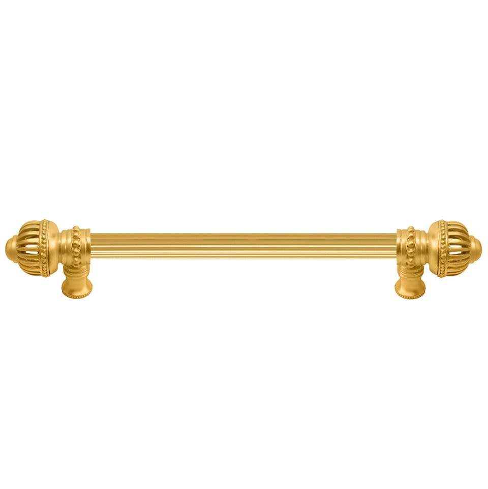 Carpe Diem Hardware - Cricket Cage 9'' O.C. (Approximately) With 5/8'' Reeded Center Long Pull Large Finial In Gilded Mercury. - Gilded Mercury