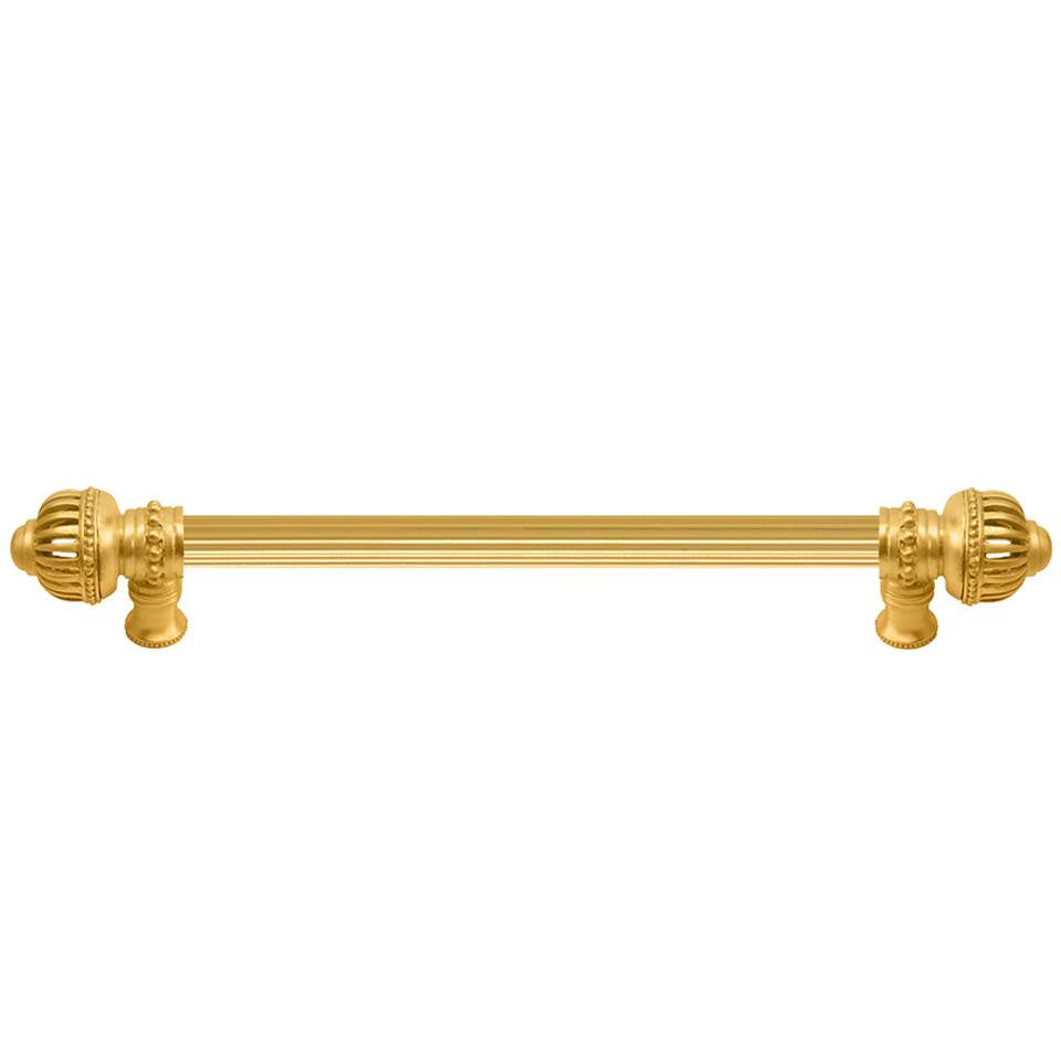 Carpe Diem Hardware - Cricket Cage 12'' O.C. (Approximately) With 5/8'' Reeded Center Long Pull Large Finial In Gilded Mercury. - Gilded Mercury
