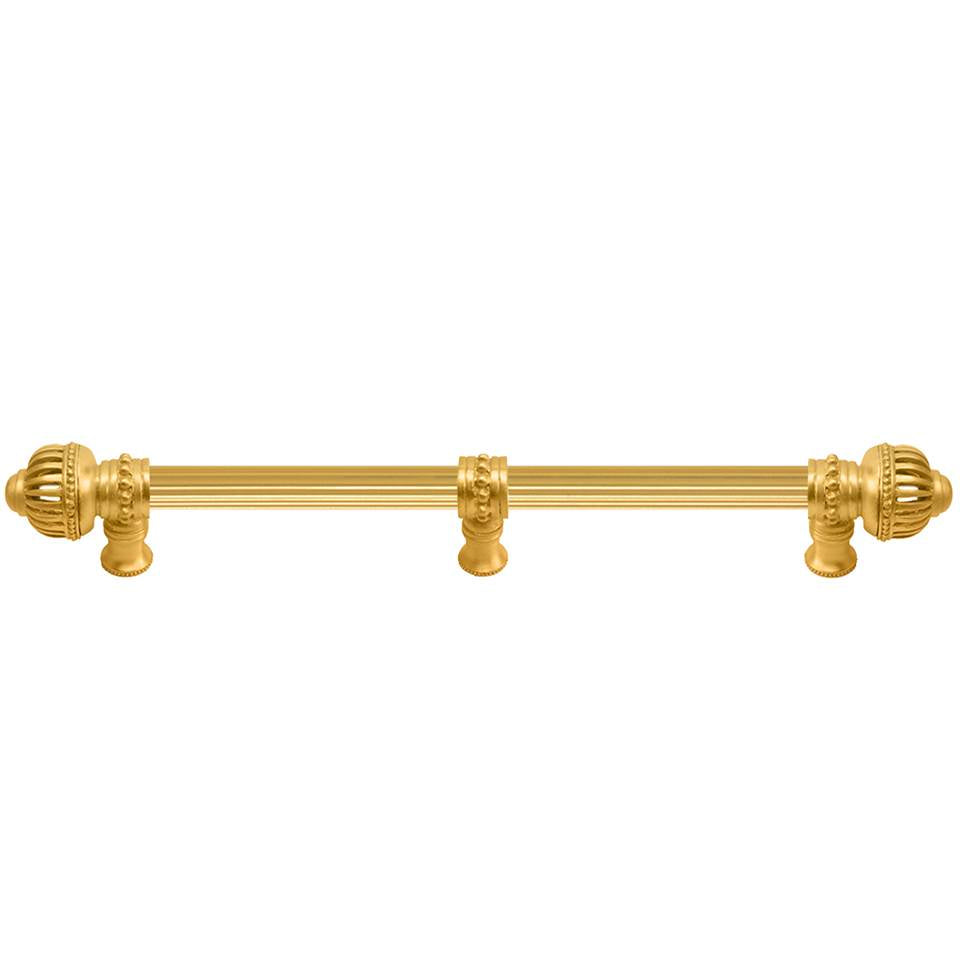 Carpe Diem Hardware - Cricket Cage 22'' O.C. (Approximately) With 5/8'' Reeded Center Long Pull and Center Brace Large Finial In Gilded Mercury. - Gilded Mercury