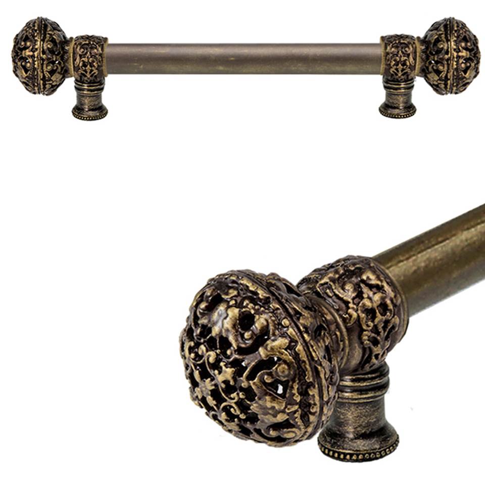 Carpe Diem Hardware - Juliane Grace 6'' O.C. (Approximately) With 5/8'' Smooth Center Long Pull Large Finial In Antique Brass. - Antique Brass