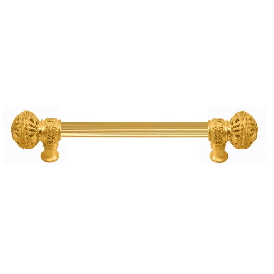 Carpe Diem Hardware - Juliane Grace 6'' O.C. (Approximately) With 5/8'' Reeded Center Long Pull Large Finial In Gilded Mercury. - Gilded Mercury