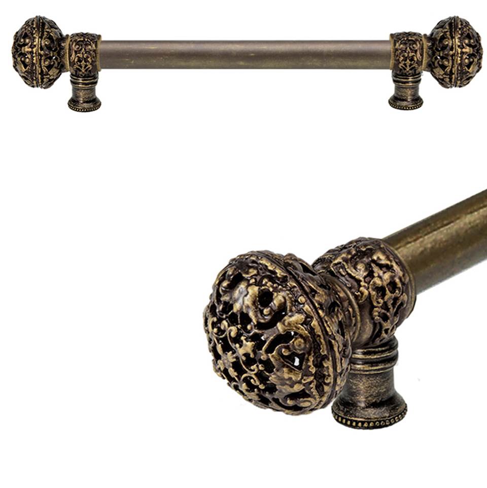 Carpe Diem Hardware - Juliane Grace 9'' O.C. (Approximately) With 5/8'' Smooth Center Long Pull Large Finial In Antique Brass. - Antique Brass