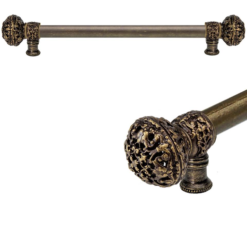 Carpe Diem Hardware - Juliane Grace 18'' O.C. (Approximately) With 5/8'' Smooth Center Long Pull Large Finial In Antique Brass. - Antique Brass