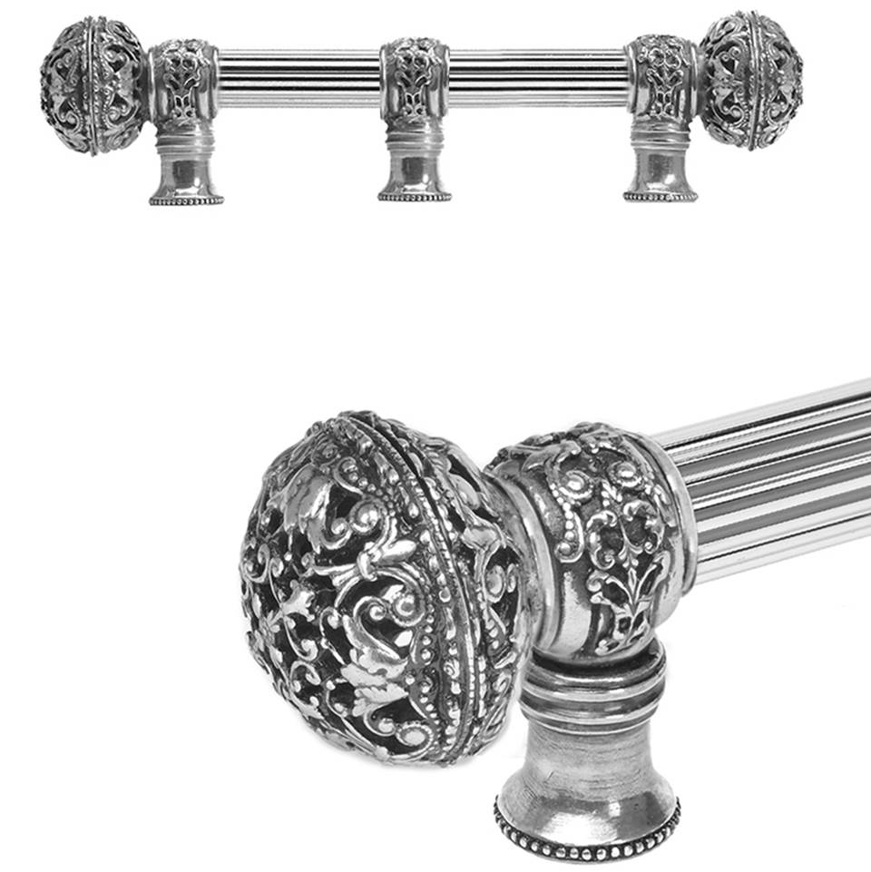 Carpe Diem Hardware - Juliane Grace 6'' O.C. (Approximately) With 5/8'' Reeded Center Long Pull and Center Brace Large Finial In Chalice. - Chalice