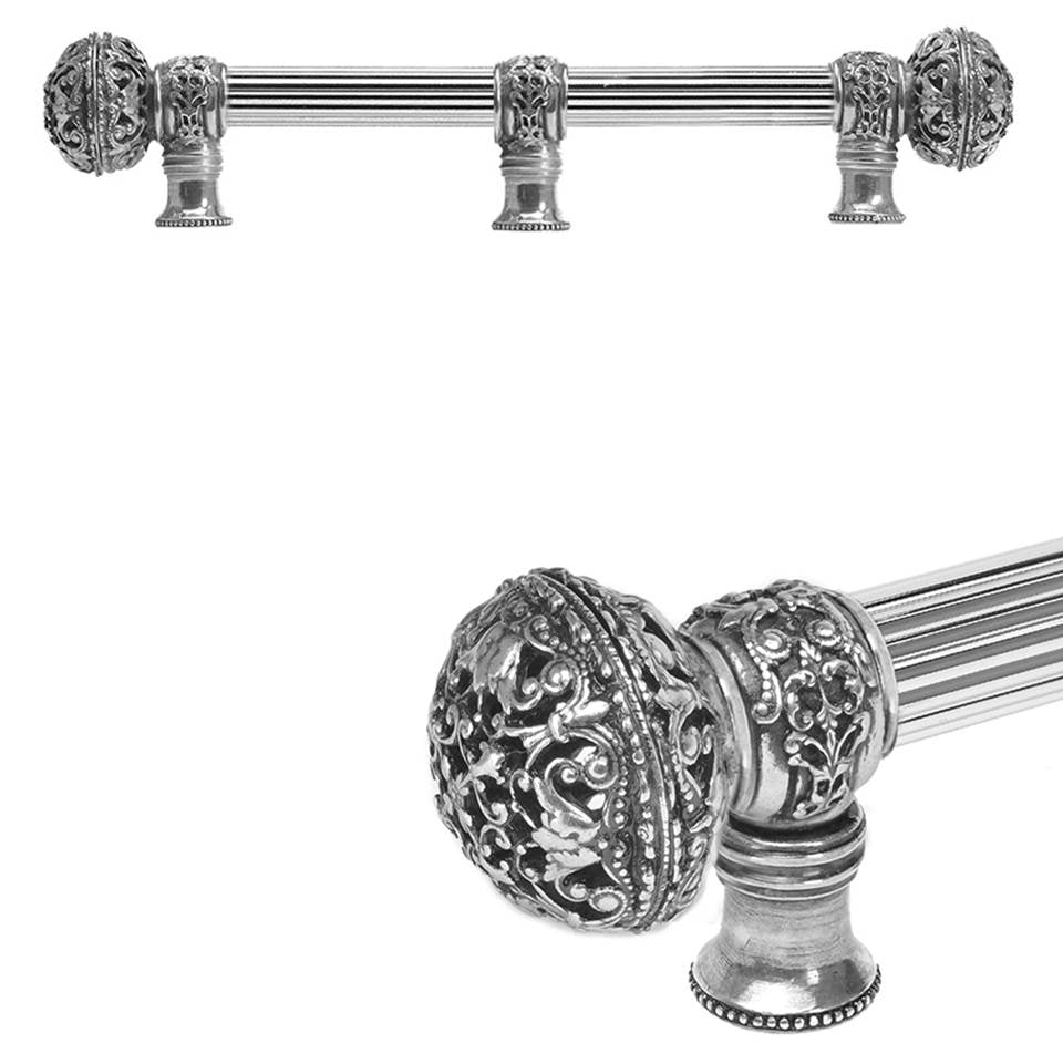 Carpe Diem Hardware - Juliane Grace 9'' O.C. (Approximately) With 5/8'' Reeded Center Long Pull and Center Brace Large Finial In Chalice. - Chalice