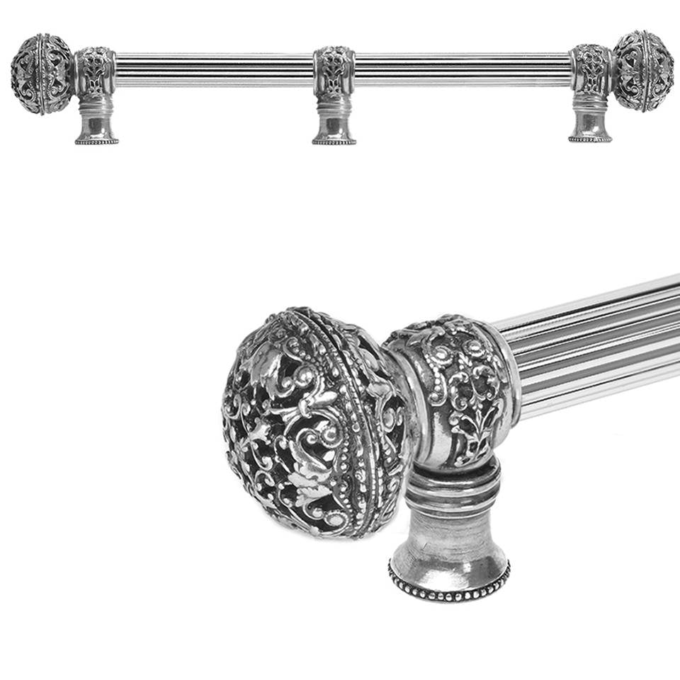 Carpe Diem Hardware - Juliane Grace 12'' O.C. (Approximately) With 5/8'' Reeded Center Long Pull and Center Brace Large Finial In Chalice. - Chalice