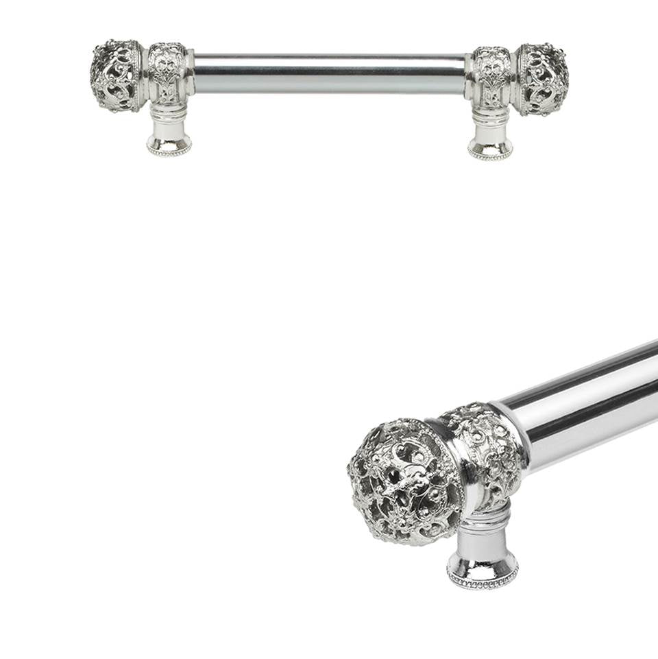 Carpe Diem Hardware - Juliane Grace 6'' O.C. (Approximately) With 5/8'' Smooth Center Long Pull Small Finial In Platinum. - Platinum