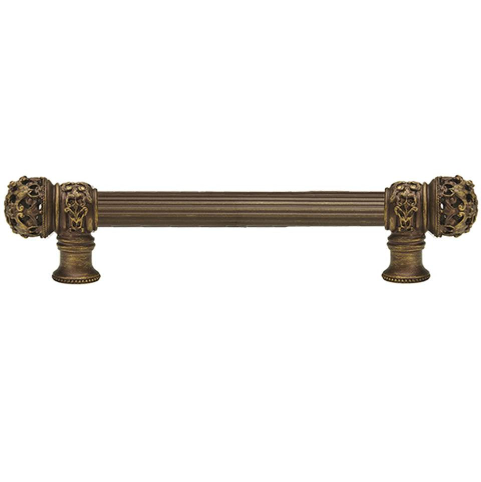 Carpe Diem Hardware - Juliane Grace 6'' O.C. (Approximately) With 5/8'' Reeded Center Long Pull Small Finial In Antique Brass. - Antique Brass