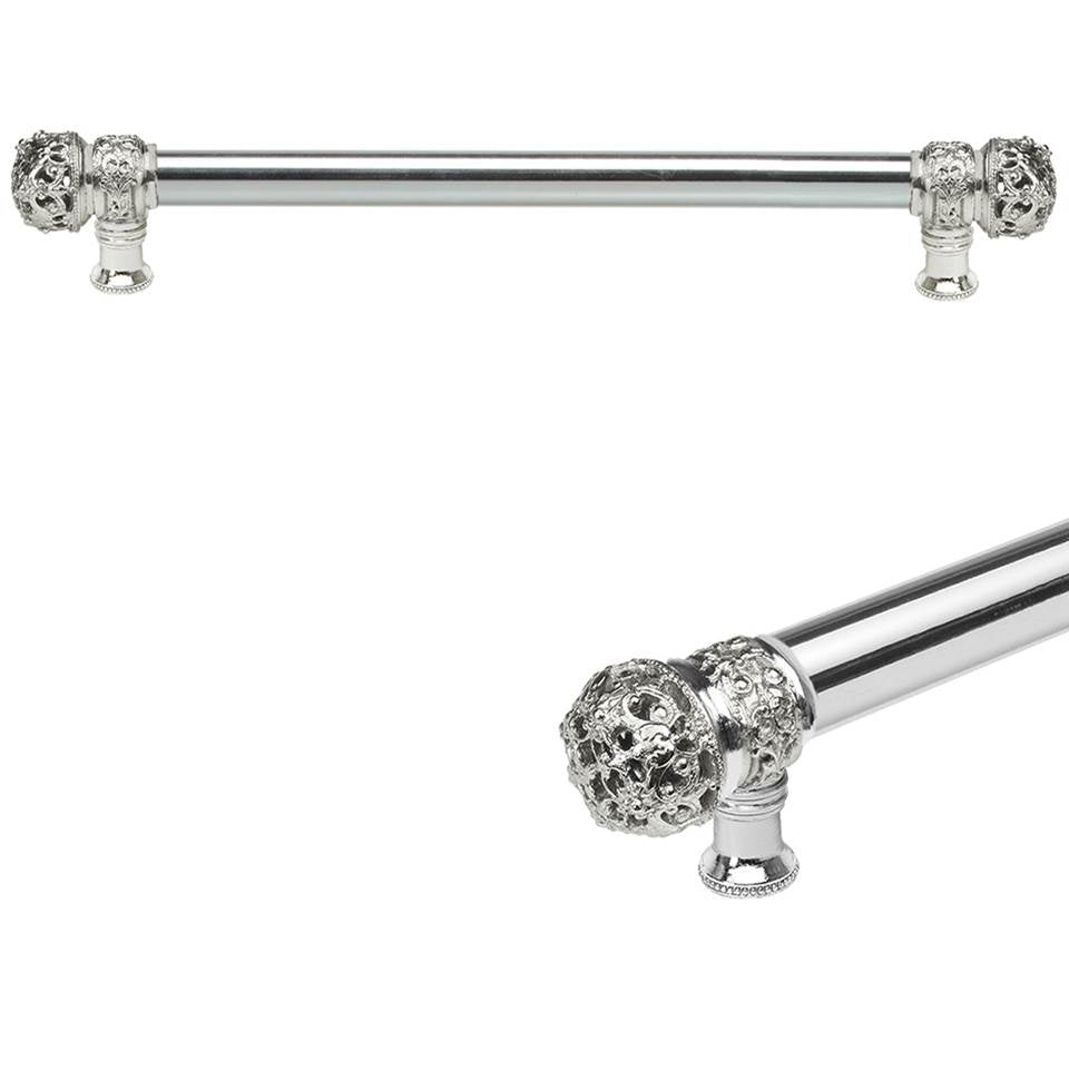 Carpe Diem Hardware - Juliane Grace 18'' O.C. (Approximately) With 5/8'' Smooth Center Long Pull Small Finial In Platinum. - Platinum