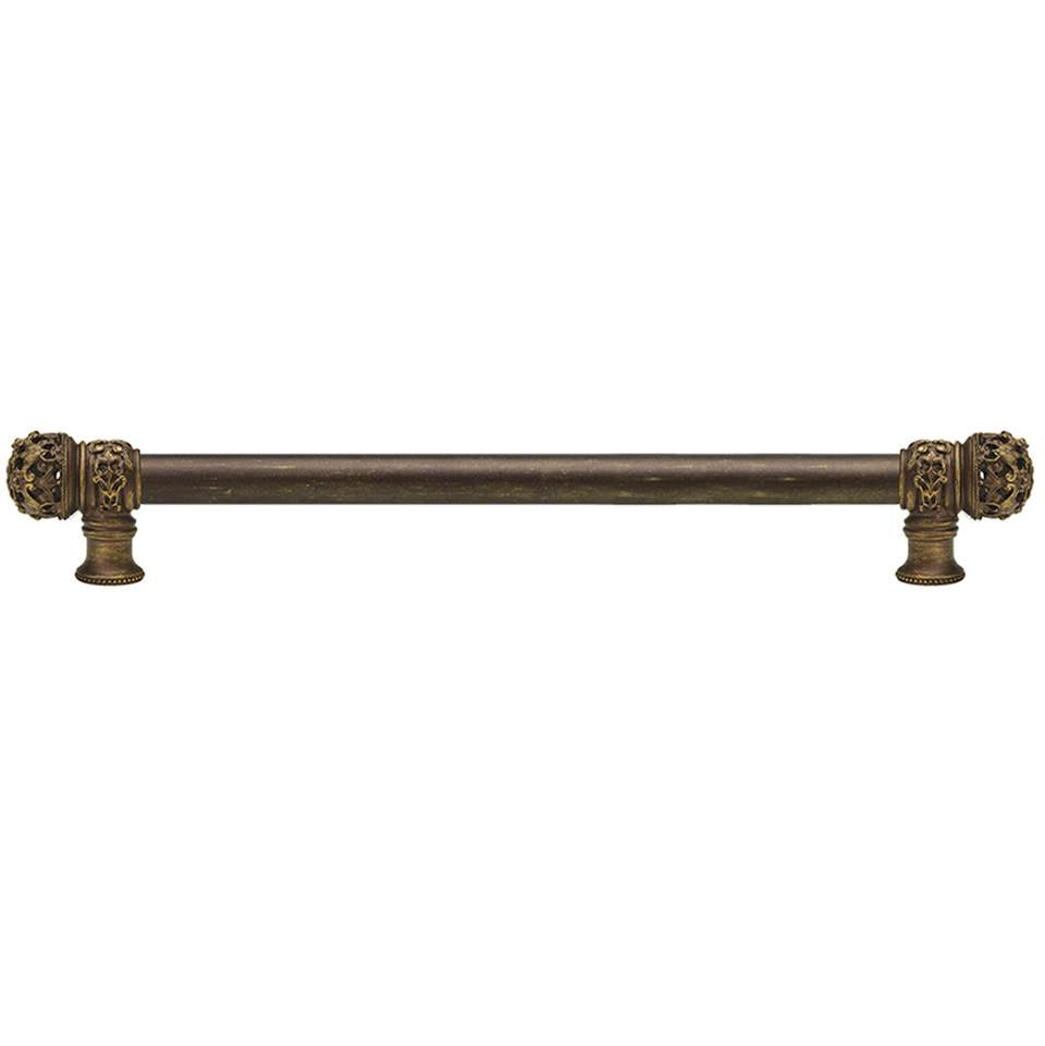 Carpe Diem Hardware - Juliane Grace 18'' O.C. (Approximately) With 5/8'' Smooth Center Long Pull Small Finial In Antique Brass. - Antique Brass
