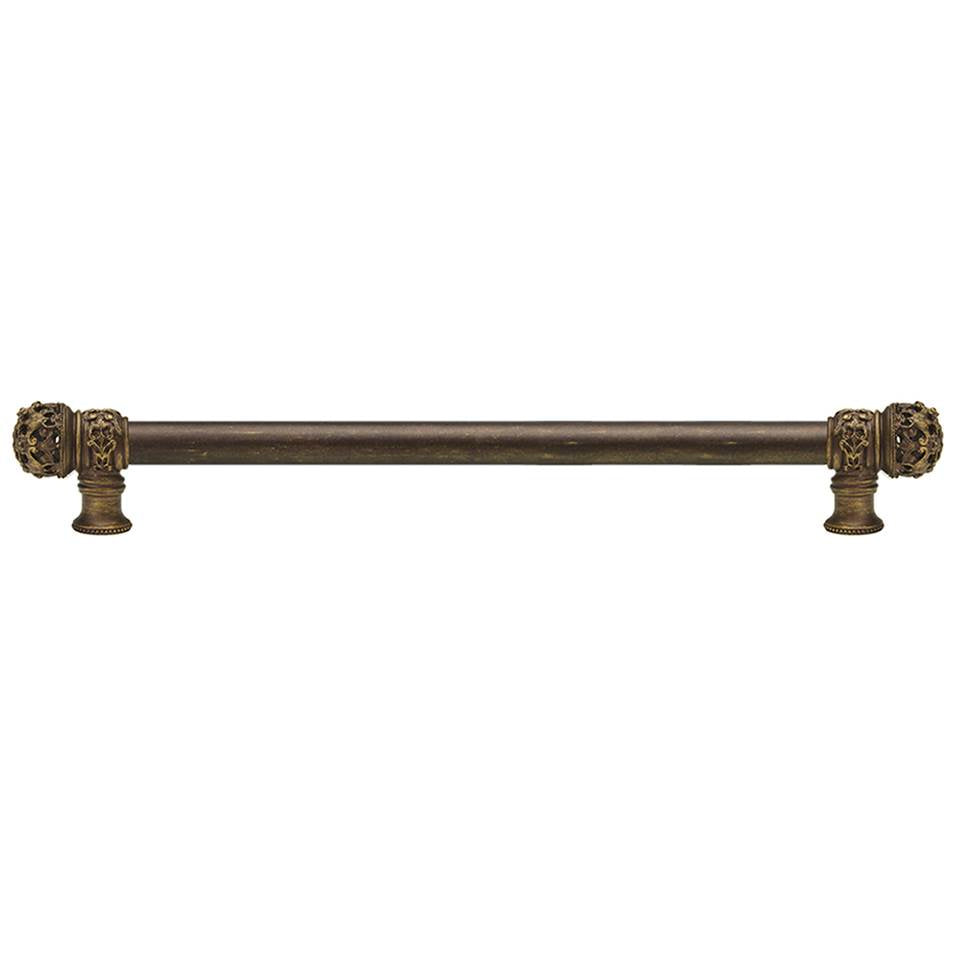 Carpe Diem Hardware - Juliane Grace 22'' O.C. (Approximately) With 5/8'' Smooth Center Long Pull Small Finial In Antique Brass. - Antique Brass
