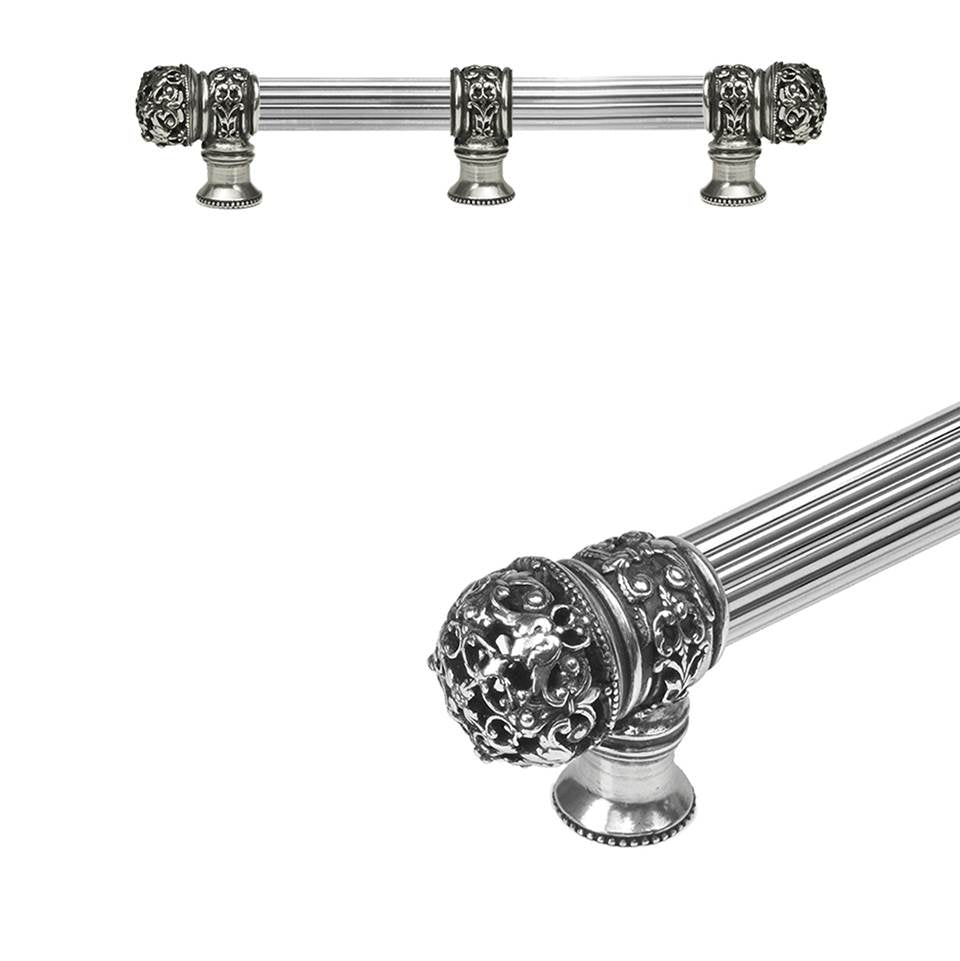 Carpe Diem Hardware - Juliane Grace 6'' O.C. (Approximately) With 5/8'' Reeded Center Long Pull and Center Brace Small Finial In Chalice. - Chalice