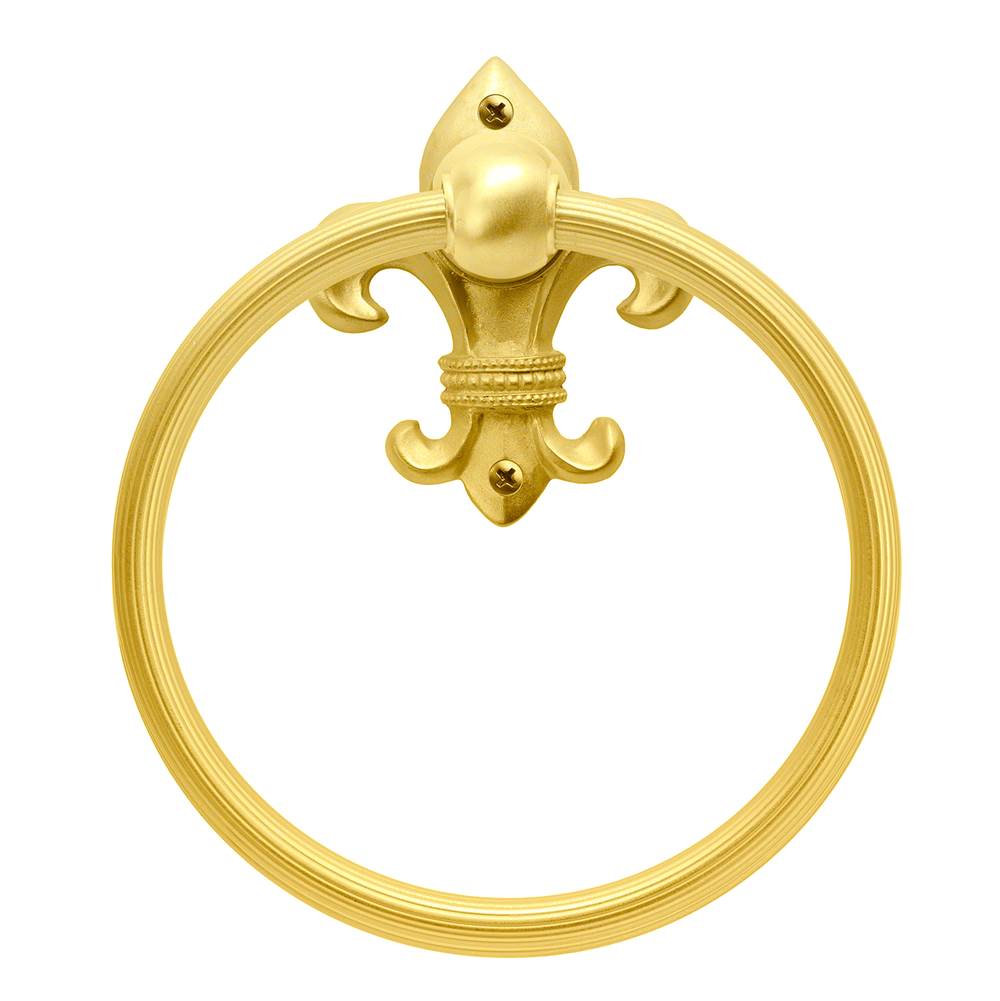 Carpe Diem Hardware - Charlemagne Full Towel Reeded Ring - Gilded Mercury