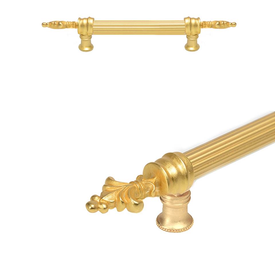 Carpe Diem Hardware - Charlemagne 6'' O.C. Approx W/ 5/8'' Reeded Center Long Pull - Gilded Mercury