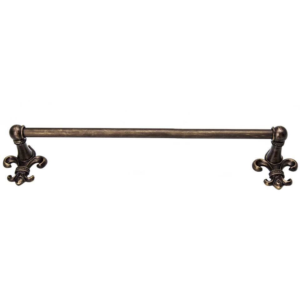Carpe Diem Hardware - Charlemagne 24'' O.C (Approximately) Towel Bar With 5/8'' Smooth Center - Antique Brass