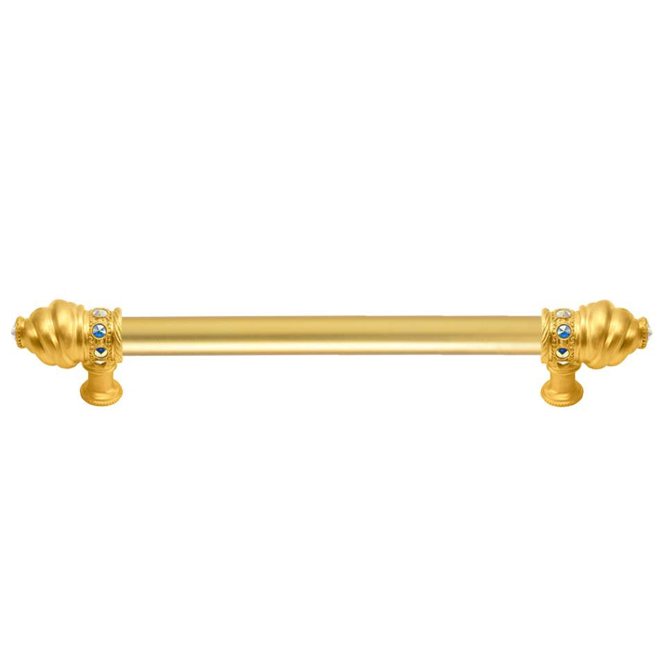 Carpe Diem Hardware - Cache 9'' O.C. (Approximately) With 5/8'' Smooth Center Long Pull With 16 Rivoli Swarovski Aurore Boreale Crystals - Gilded Mercury