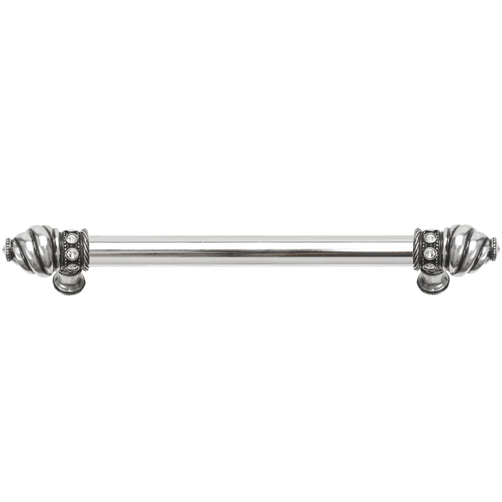 Carpe Diem Hardware - Cache 9'' O.C. (Approximately) With 5/8'' Smooth Center Long Pull With 16 Rivoli Swarovski Clear Crystals In Chalice. - Chalice