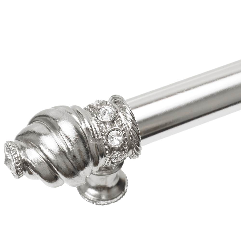Cache 6'' O.C. (Approximately) With 5/8'' Smooth Center Long Pull and Center Brace With 16 Rivoli Swarovski Clear Crystals In Satin