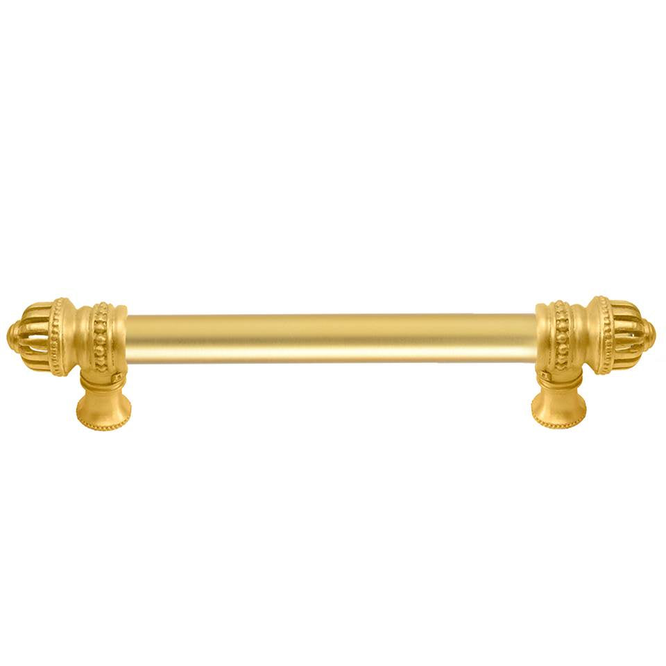 Carpe Diem Hardware - Cricket Cage 6'' O.C. (Approximately) With 5/8'' Smooth Center Long Pull Large Finial In Gilded Mercury. - Gilded Mercury