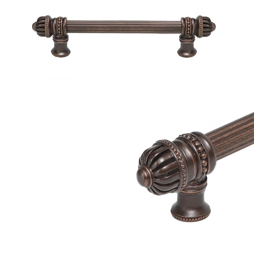 Carpe Diem Hardware - Cricket Cage 6'' O.C. Approx w/ 5/8'' Reeded Center Long Pull Small Finial - Soft Gold