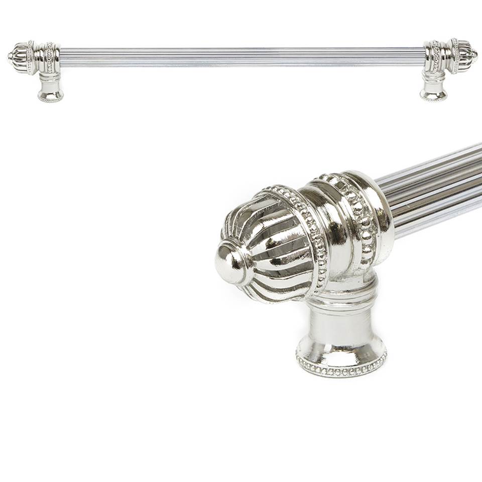 Carpe Diem Hardware - Cricket Cage 22'' O.C. (Approximately) With 5/8'' Reeded Center Long Pull Large Finial In Platinum. - Platinum