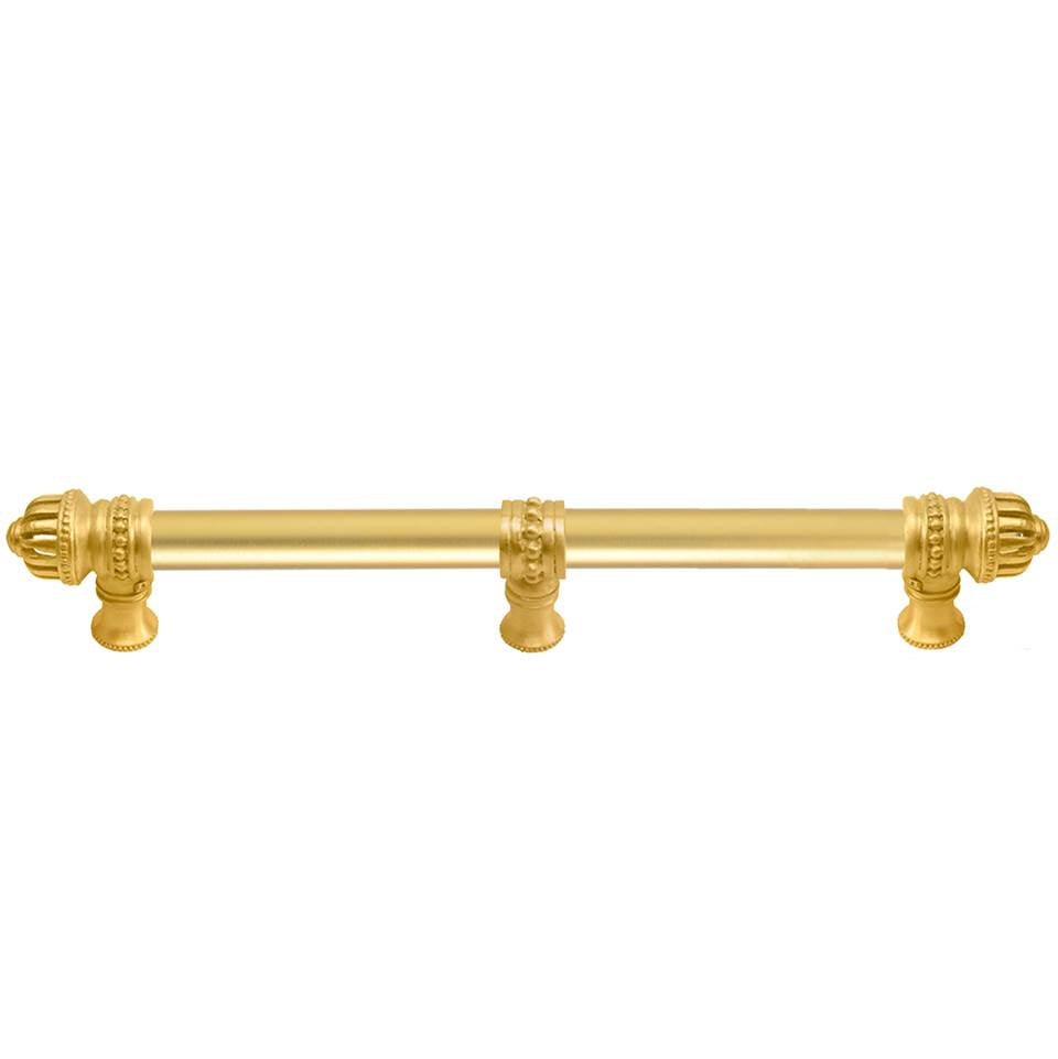 Carpe Diem Hardware - Cricket Cage 12'' O.C. (Approximately) With 5/8'' Smooth Center Long Pull and Center Brace Large Finial In Gilded Mercury. - Gilded Mercury