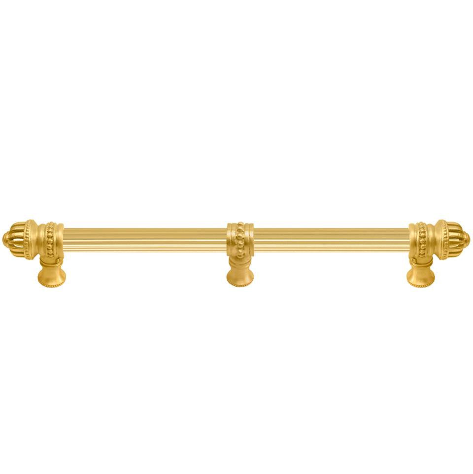 Carpe Diem Hardware - Cricket Cage 18'' O.C. (Approximately) With 5/8'' Reeded Center Long Pull and Center Brace Large Finial In Gilded Mercury. - Gilded Mercury