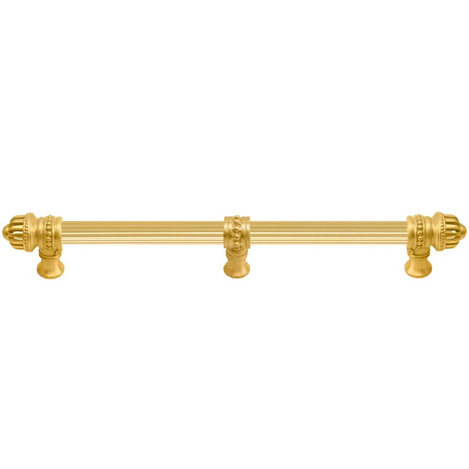 Carpe Diem Hardware - Cricket Cage 22'' O.C. (Approximately) With 5/8'' Reeded Center Long Pull and Center Brace Large Finial In Gilded Mercury. - Gilded Mercury