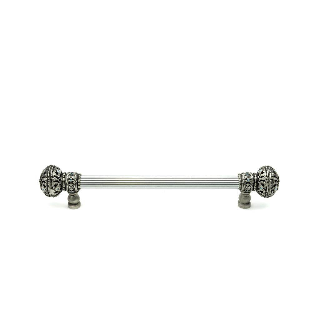 Carpe Diem Hardware - Juliane Grace 12'' O.C.Approx w/ 5/8'' Smooth Center Long Pull Large Finial w/ 56 Swarovski Crystals - Soft Gold