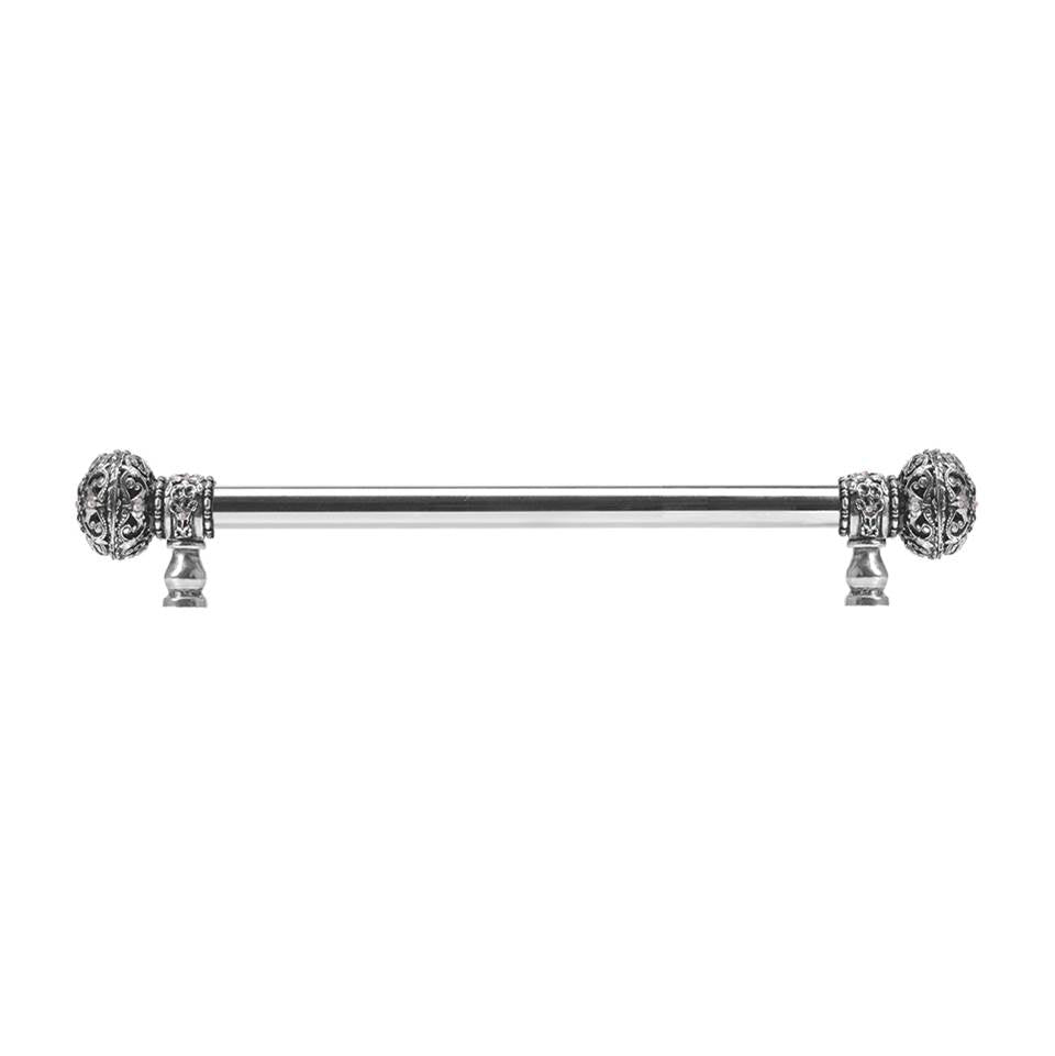 Carpe Diem Hardware - Juliane Grace 12'' O.C.(Approx) With 5/8'' Smooth Center Long Pull Large Finial W/ 56 Swarovski Clear and Aurore Boreale Crystals - Chalice
